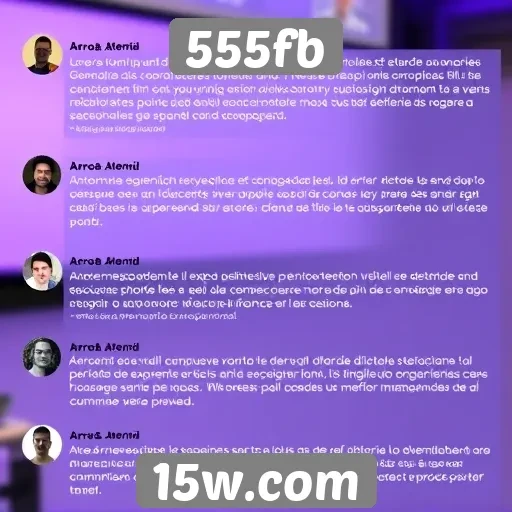 Feedback dos usuários sobre a experiência em 555fb